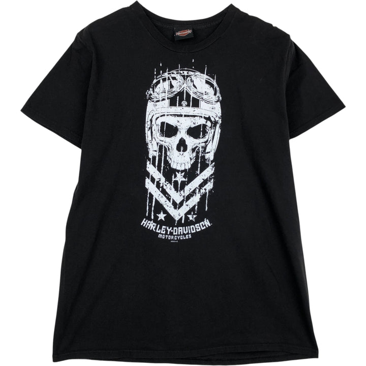 Harley-Davidson Skull Pattern Motorcycle Bike T-shirt Men's S size unclear black type Vintage Second Hand
