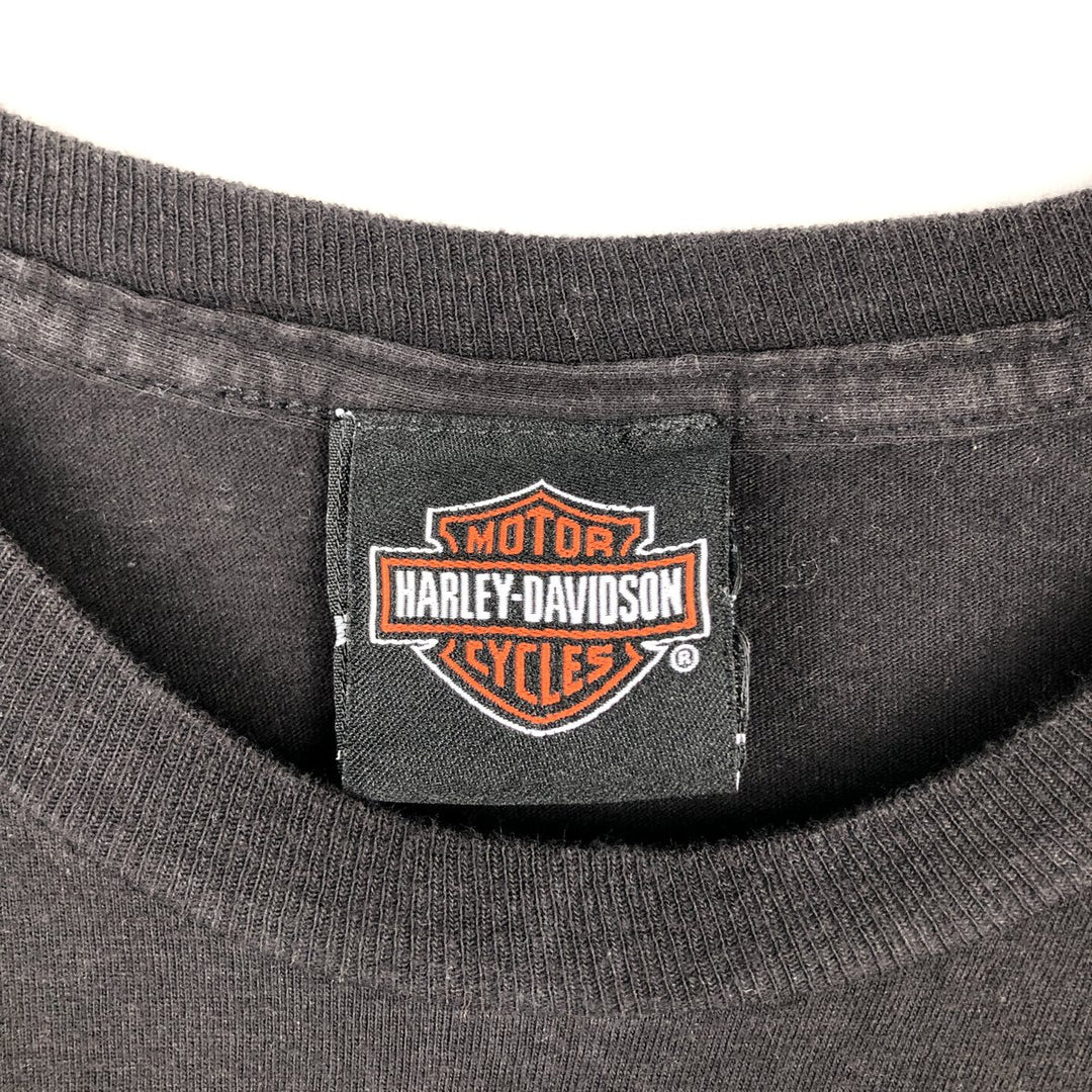 Harley-Davidson Skull Pattern Motorcycle Bike T-shirt Men's S size unclear black type Vintage Second Hand