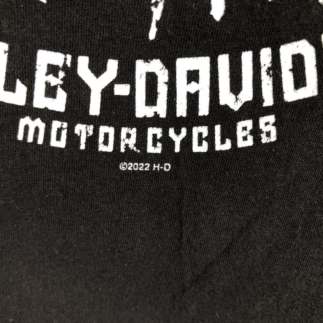 Harley-Davidson Skull Pattern Motorcycle Bike T-shirt Men's S size unclear black type Vintage Second Hand