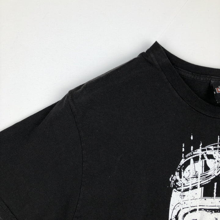 Harley-Davidson Skull Pattern Motorcycle Bike T-shirt Men's S size unclear black type Vintage Second Hand