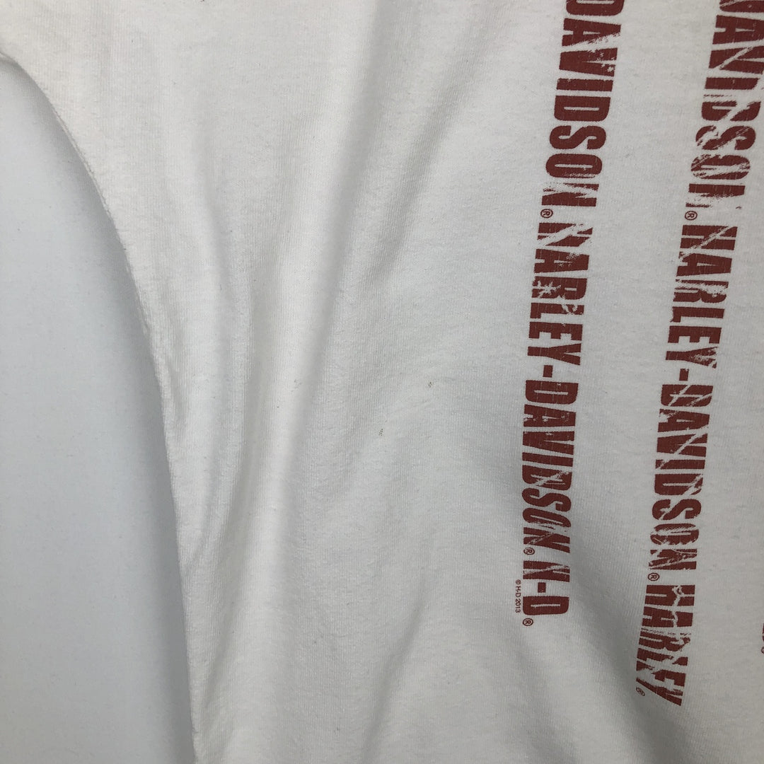 Big Size Harley-Davidson American Flag Pattern Motorcycle T-Shirt, Made in USA, Men's XXXL Equivalent cotton white type Vintage Second Hand