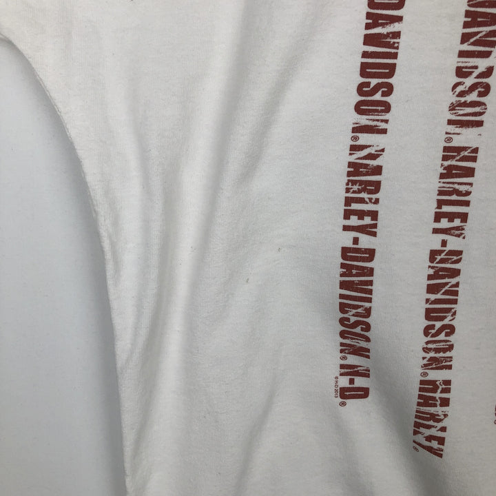 Big Size Harley-Davidson American Flag Pattern Motorcycle T-Shirt, Made in USA, Men's XXXL Equivalent cotton white type Vintage Second Hand