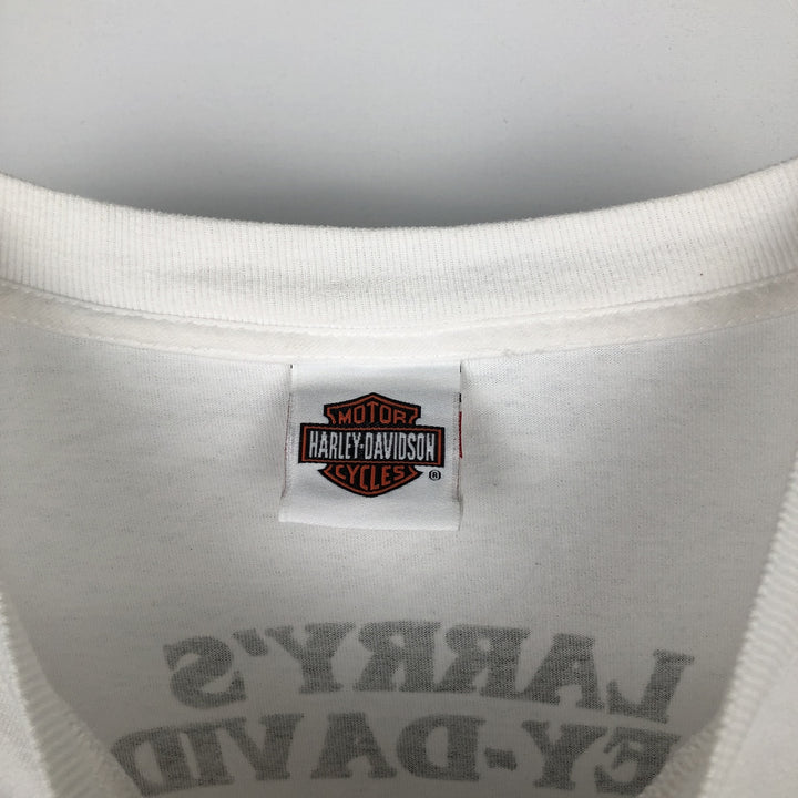 Big Size Harley-Davidson American Flag Pattern Motorcycle T-Shirt, Made in USA, Men's XXXL Equivalent cotton white type Vintage Second Hand