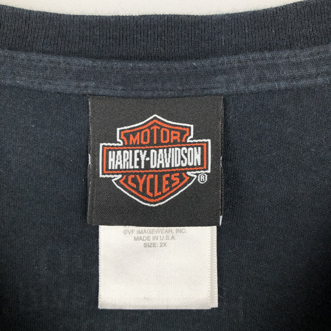 Harley-Davidson Motorcycle T-Shirt, Made in USA, Women's Size XXL (approx.) cotton black type Vintage Second Hand