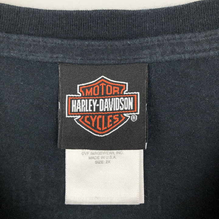 Harley-Davidson Motorcycle T-Shirt, Made in USA, Women's Size XXL (approx.) cotton black type Vintage Second Hand