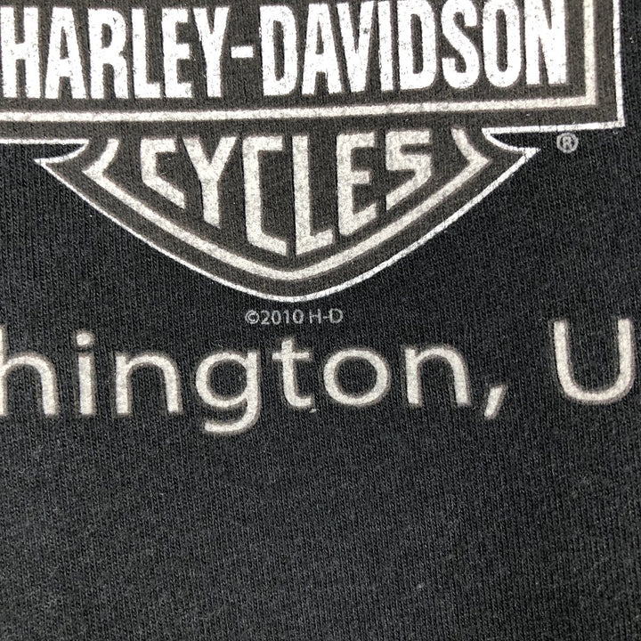 Harley-Davidson Motorcycle T-Shirt, Made in USA, Women's Size XXL (approx.) cotton black type Vintage Second Hand