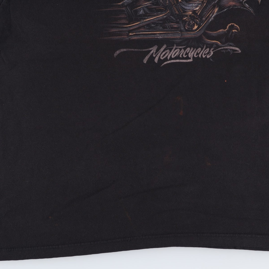 Harley-Davidson printed eagle pattern motorcycle bike t-shirt, men's size XL (approx.) unclear black type Vintage Second Hand