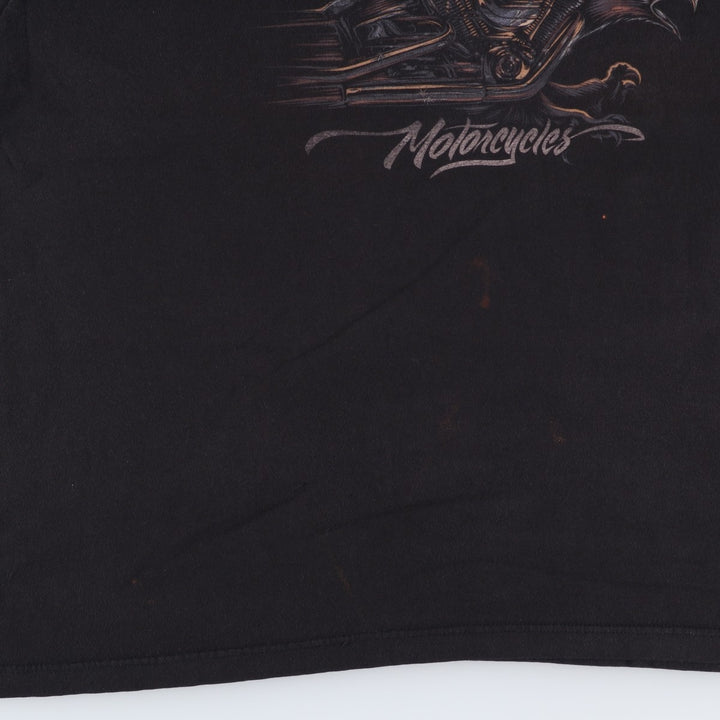 Harley-Davidson printed eagle pattern motorcycle bike t-shirt, men's size XL (approx.) unclear black type Vintage Second Hand