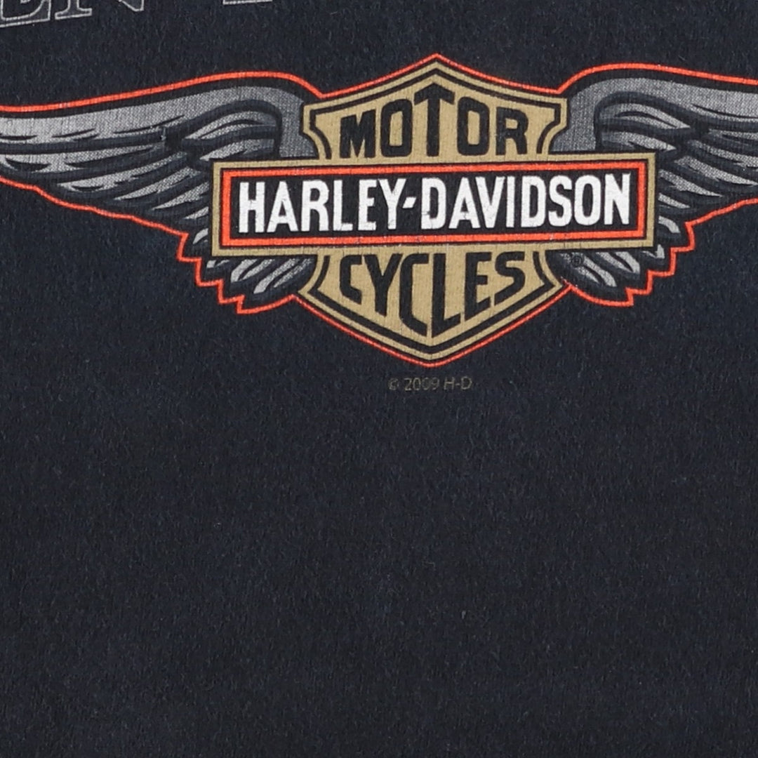 2000'S Harley-Davidson Eagle Pattern Motorcycle T-Shirt, Men's XXL (approx.) cotton black type Vintage Second Hand