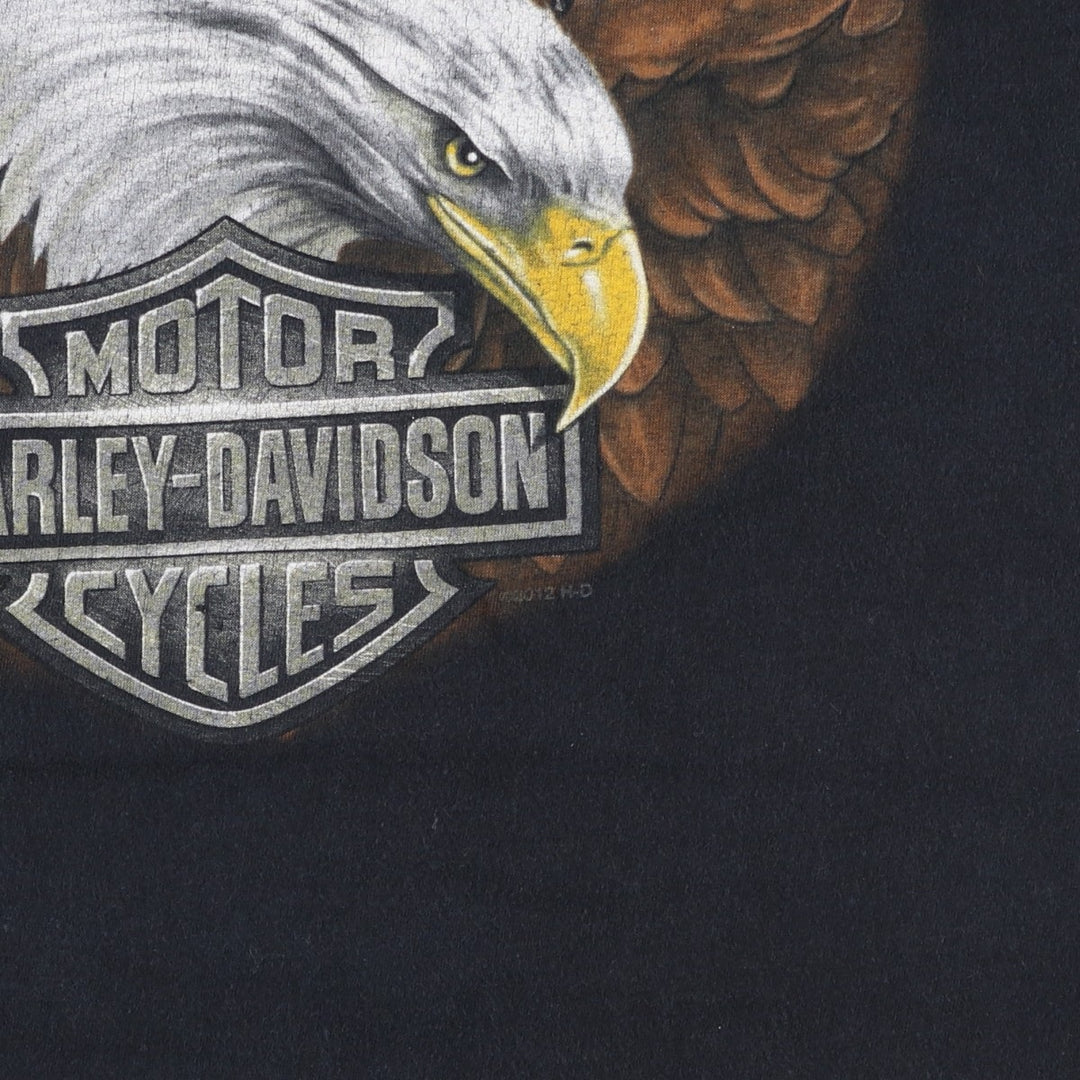 2000'S Harley-Davidson Eagle Pattern Motorcycle T-Shirt, Men's XXL (approx.) cotton black type Vintage Second Hand