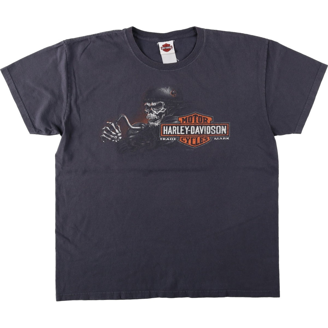 Harley-Davidson Skull Pattern Motorcycle Bike T-shirt Men's XL unclear black type Vintage Second Hand