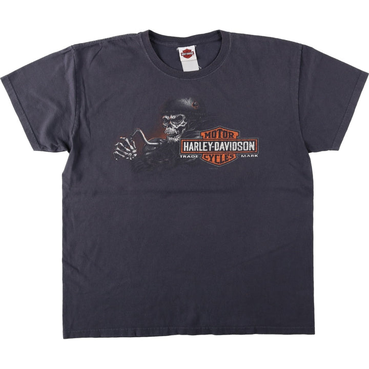 Harley-Davidson Skull Pattern Motorcycle Bike T-shirt Men's XL unclear black type Vintage Second Hand