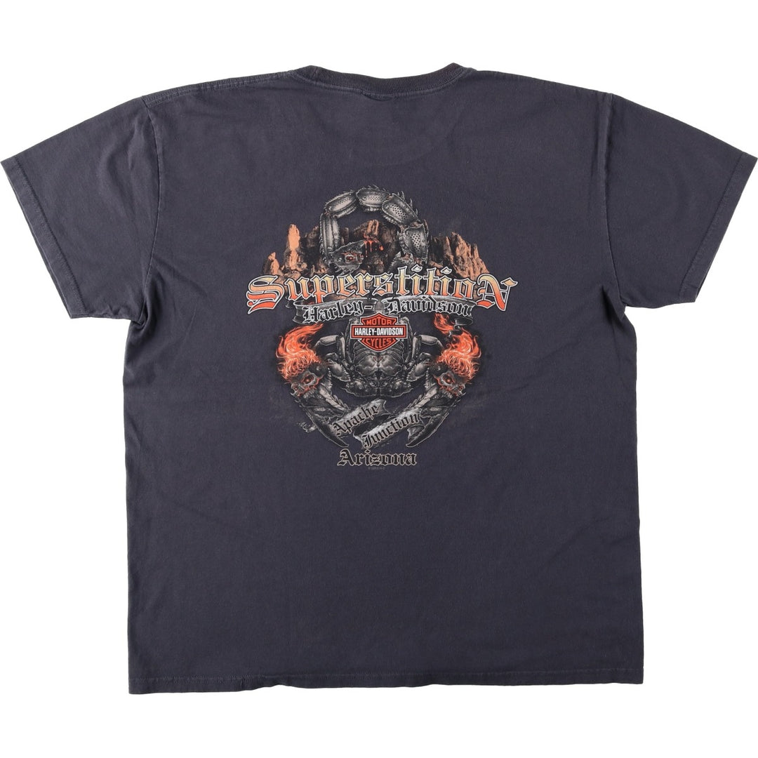 Harley-Davidson Skull Pattern Motorcycle Bike T-shirt Men's XL unclear black type Vintage Second Hand