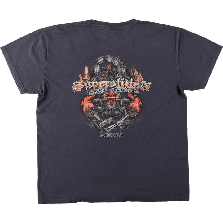 Harley-Davidson Skull Pattern Motorcycle Bike T-shirt Men's XL unclear black type Vintage Second Hand