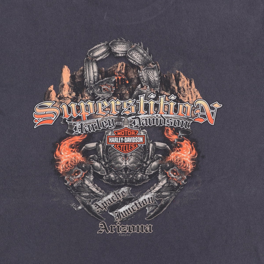 Harley-Davidson Skull Pattern Motorcycle Bike T-shirt Men's XL unclear black type Vintage Second Hand
