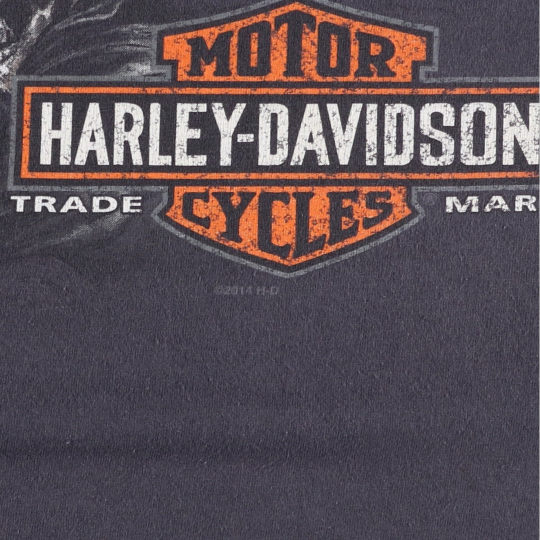Harley-Davidson Skull Pattern Motorcycle Bike T-shirt Men's XL unclear black type Vintage Second Hand