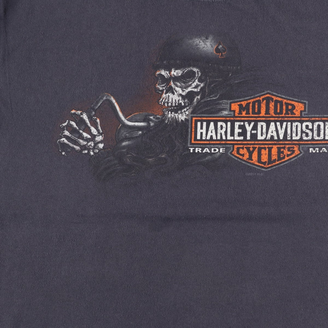 Harley-Davidson Skull Pattern Motorcycle Bike T-shirt Men's XL unclear black type Vintage Second Hand
