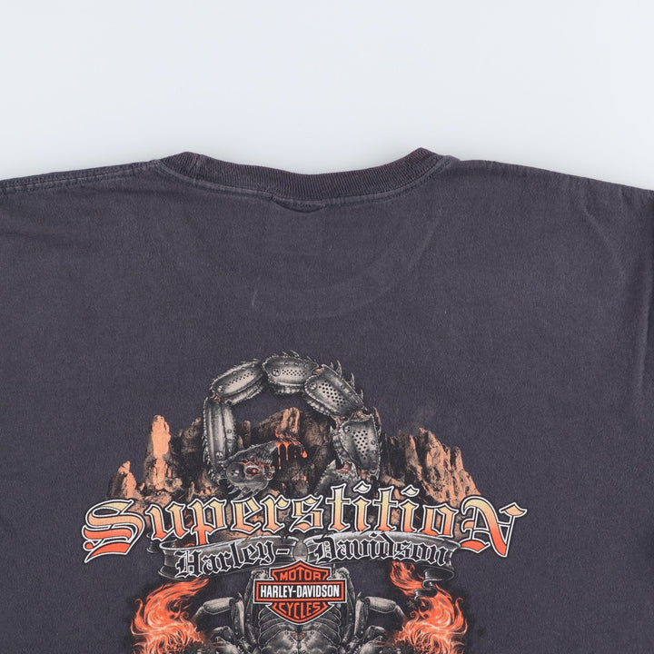 Harley-Davidson Skull Pattern Motorcycle Bike T-shirt Men's XL unclear black type Vintage Second Hand