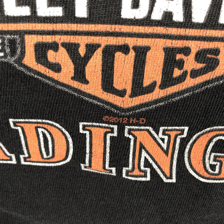 Harley-Davidson Eagle Pattern Motorcycle Bike T-shirt Men's L size unclear black type Vintage Second Hand