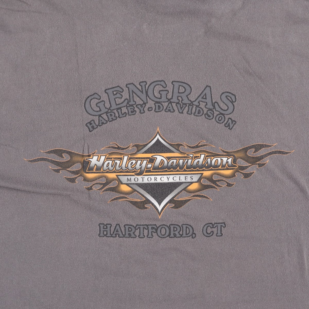 Harley Davidson Skull Pattern Fire Pattern Motorcycle Bike T-shirt Men's XL unclear Charcoal Vintage Second Hand
