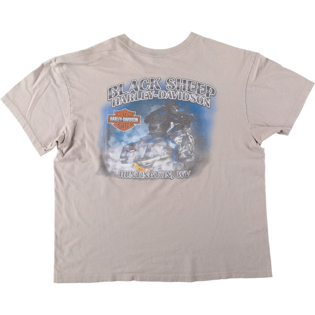 Harley-Davidson Motorcycle T-Shirt, Men's Size XL (Equivalent), Vintage unclear Beige type Vintage Second Hand