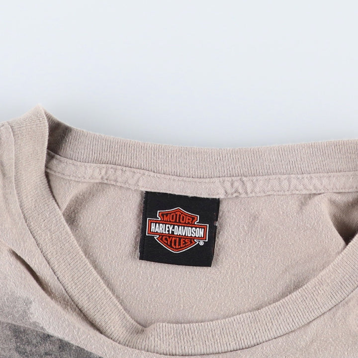 Harley-Davidson Motorcycle T-Shirt, Men's Size XL (Equivalent), Vintage unclear Beige type Vintage Second Hand