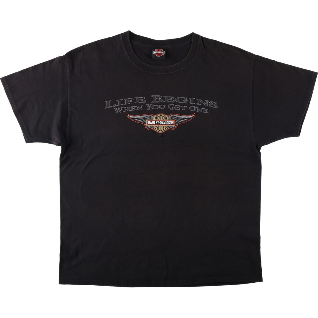 2000'S Harley-Davidson Motorcycle T-shirt, Men's Size XL (approx.) cotton black type Vintage Second Hand