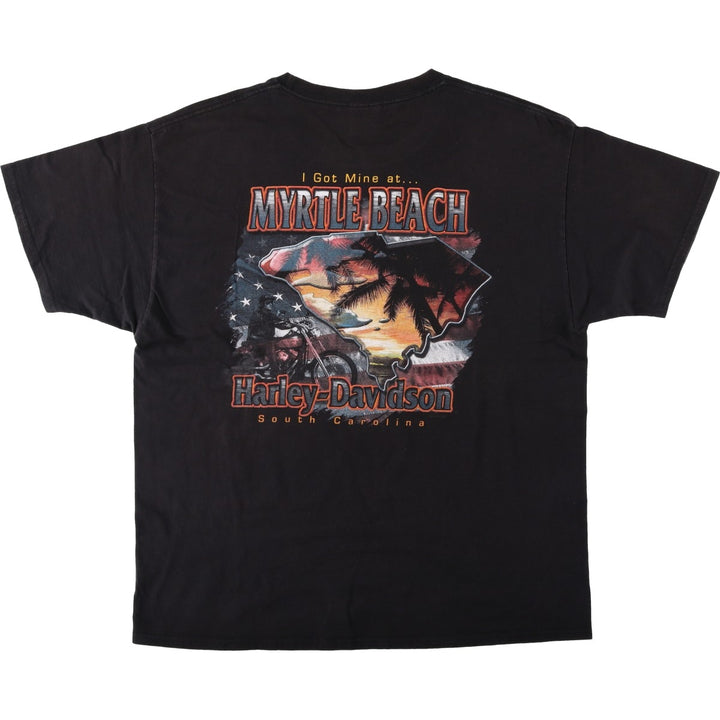 2000'S Harley-Davidson Motorcycle T-shirt, Men's Size XL (approx.) cotton black type Vintage Second Hand