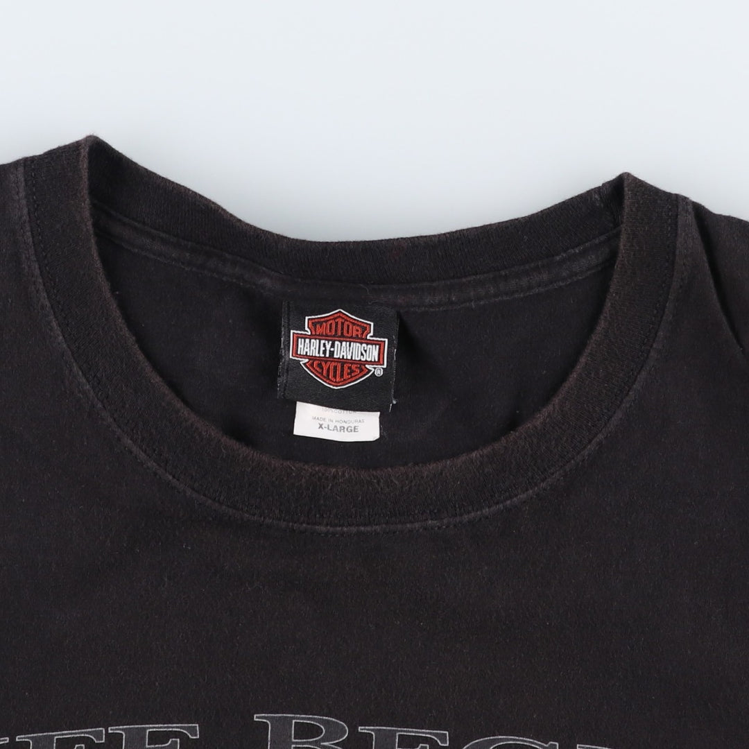 2000'S Harley-Davidson Motorcycle T-shirt, Men's Size XL (approx.) cotton black type Vintage Second Hand