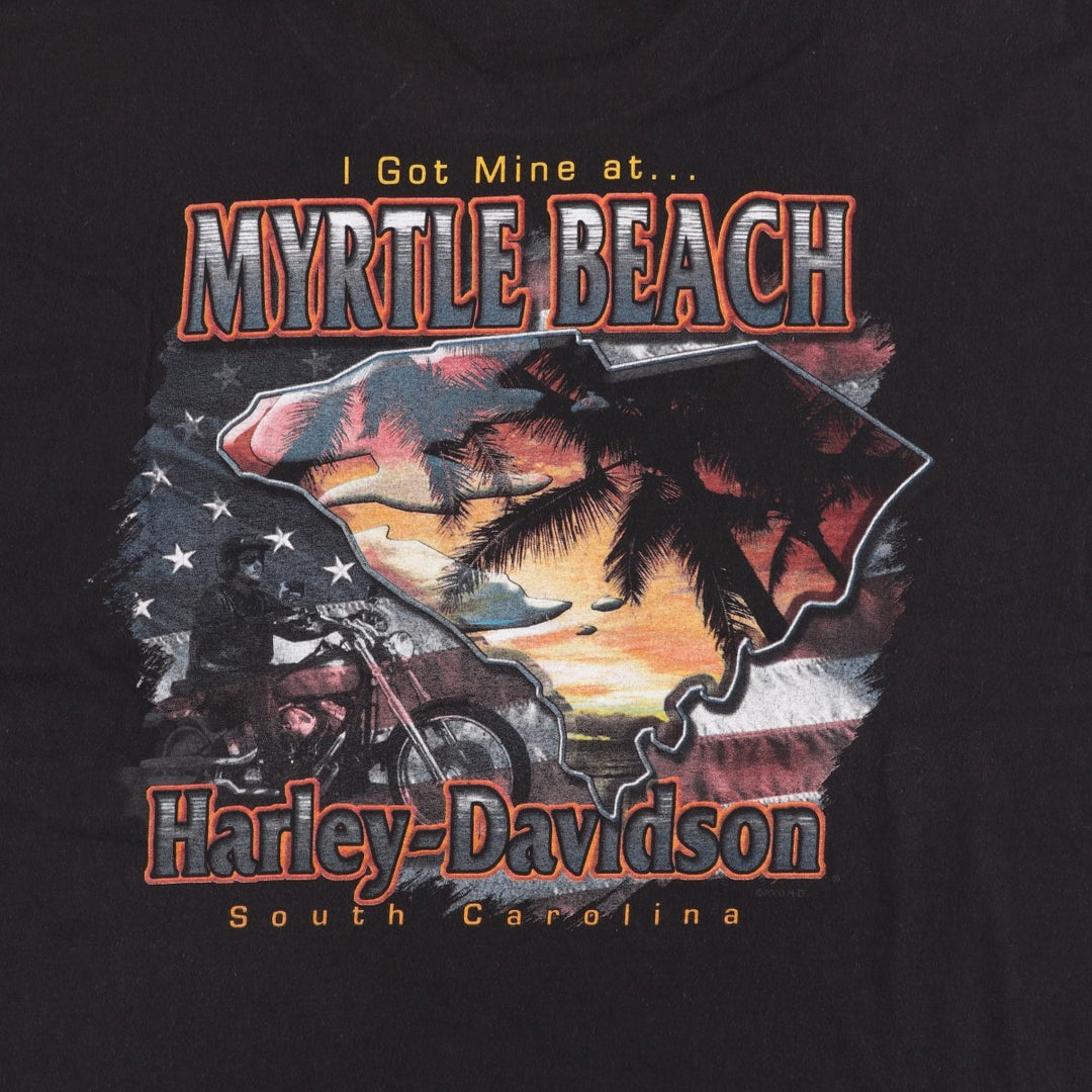 2000'S Harley-Davidson Motorcycle T-shirt, Men's Size XL (approx.) cotton black type Vintage Second Hand