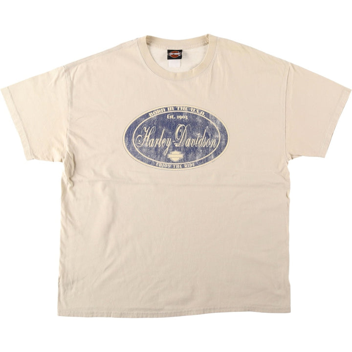 2000'S Harley-Davidson Motorcycle T-shirt, Men's Size XL (approx.) unclear Beige type Vintage Second Hand