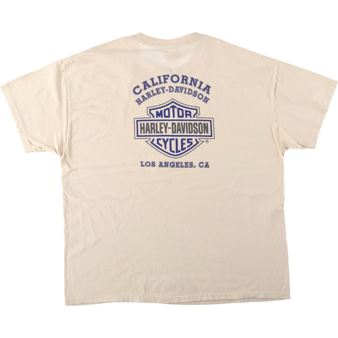 2000'S Harley-Davidson Motorcycle T-shirt, Men's Size XL (approx.) unclear Beige type Vintage Second Hand