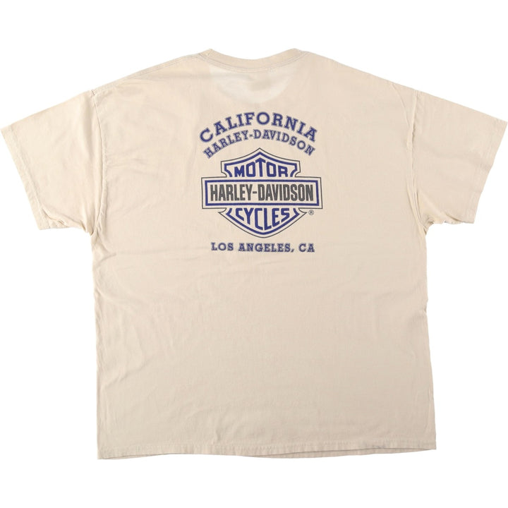 2000'S Harley-Davidson Motorcycle T-shirt, Men's Size XL (approx.) unclear Beige type Vintage Second Hand