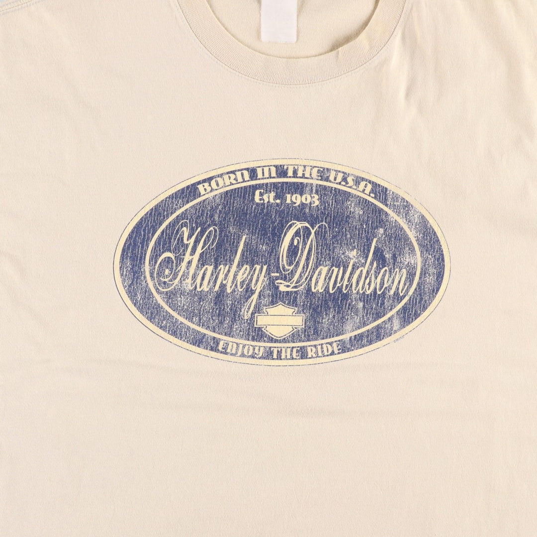 2000'S Harley-Davidson Motorcycle T-shirt, Men's Size XL (approx.) unclear Beige type Vintage Second Hand