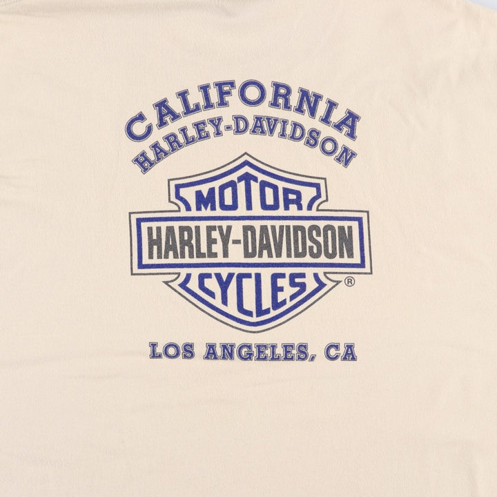 2000'S Harley-Davidson Motorcycle T-shirt, Men's Size XL (approx.) unclear Beige type Vintage Second Hand