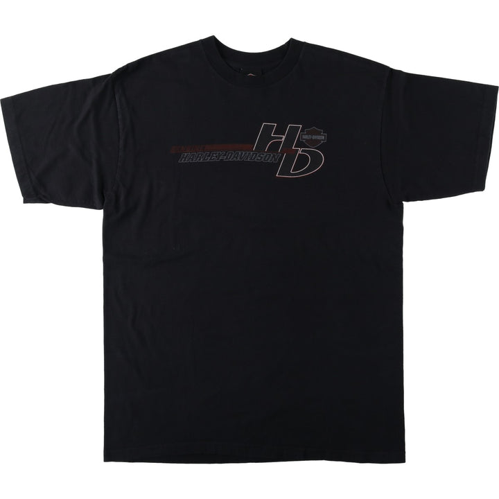 2000'S Harley-Davidson Motorcycle T-Shirt, Made in USA, Men's Size XL (approx.) cotton black type Vintage Second Hand