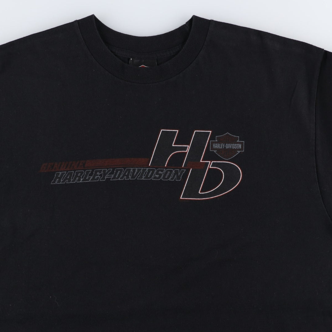 2000'S Harley-Davidson Motorcycle T-Shirt, Made in USA, Men's Size XL (approx.) cotton black type Vintage Second Hand