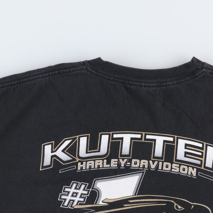 Harley-Davidson Eagle Pattern Motorcycle Bike T-shirt Men's XL size Double-sided print unclear brown type Vintage Second Hand
