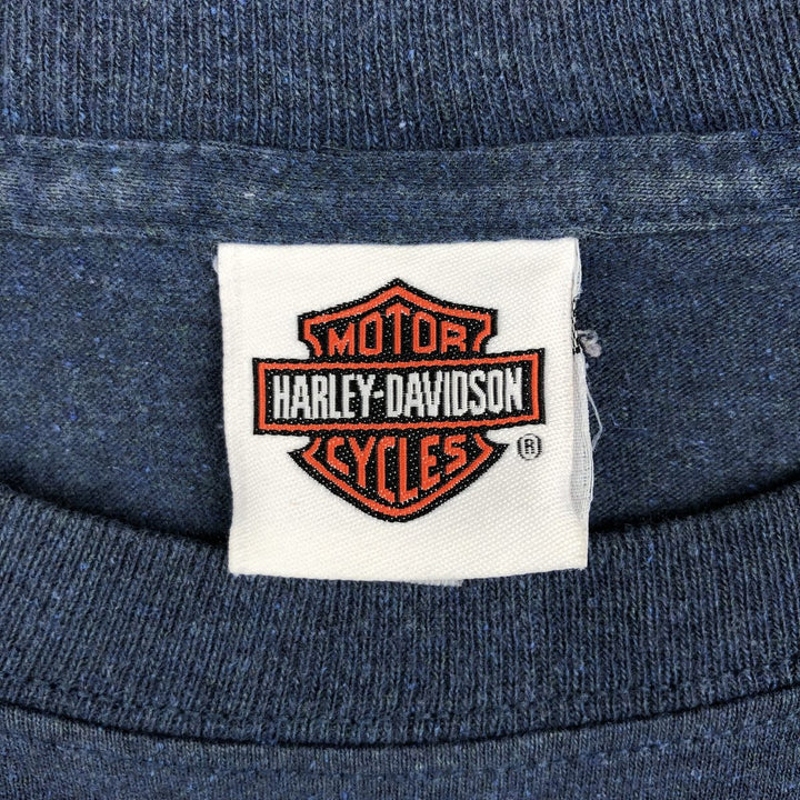 00'S Harley-Davidson Motorcycle Bike T-shirt Made in USA Men's L size cotton blue type Vintage Second Hand