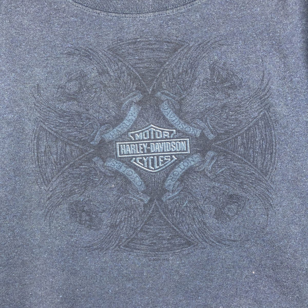00'S Harley-Davidson Motorcycle Bike T-shirt Made in USA Men's L size cotton blue type Vintage Second Hand