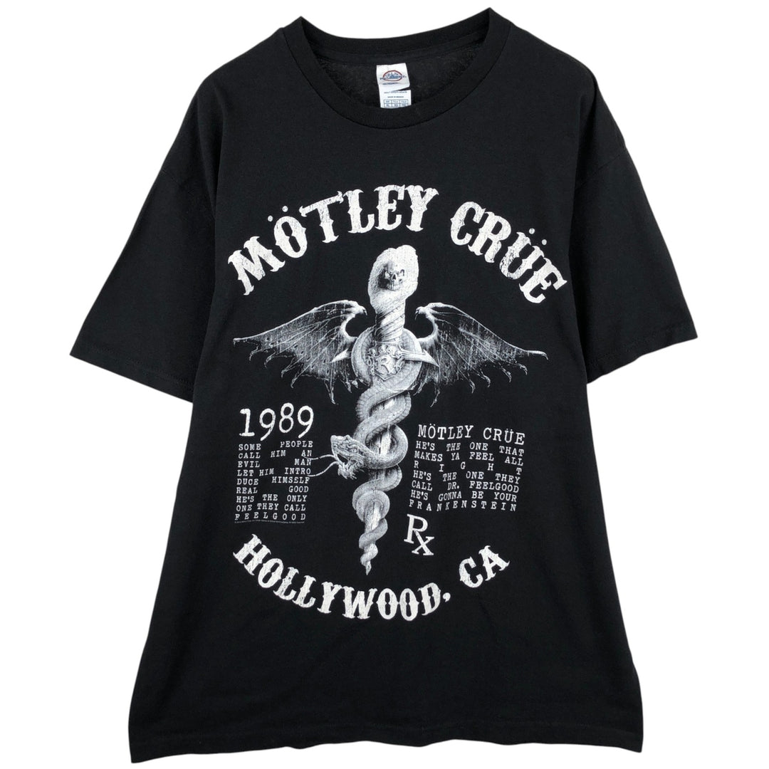 DELTA PRO WEIGHT MOTLEY CRUE Band T-Shirt (Men's XL equivalent) cotton black type Vintage Second Hand