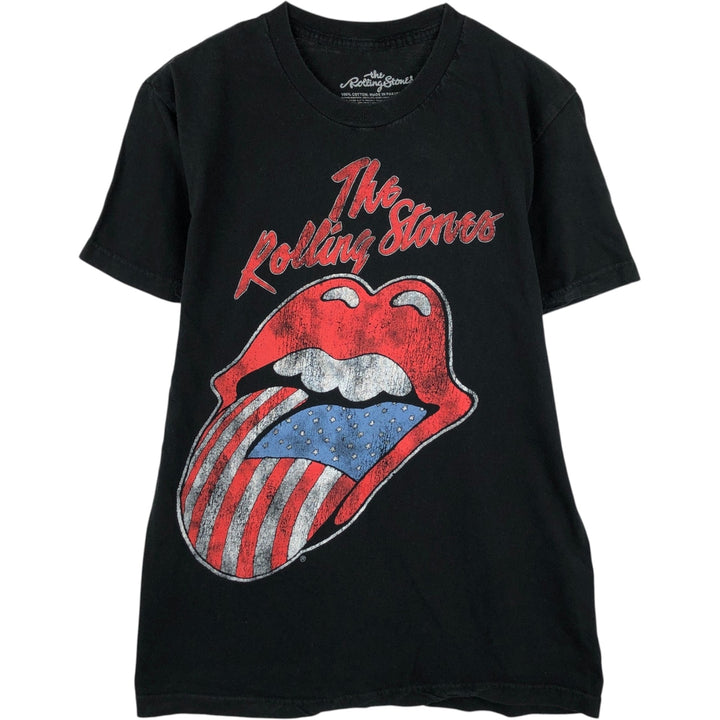 The Rolling Stones Band T-shirt, Men's M size cotton black type Vintage Second Hand