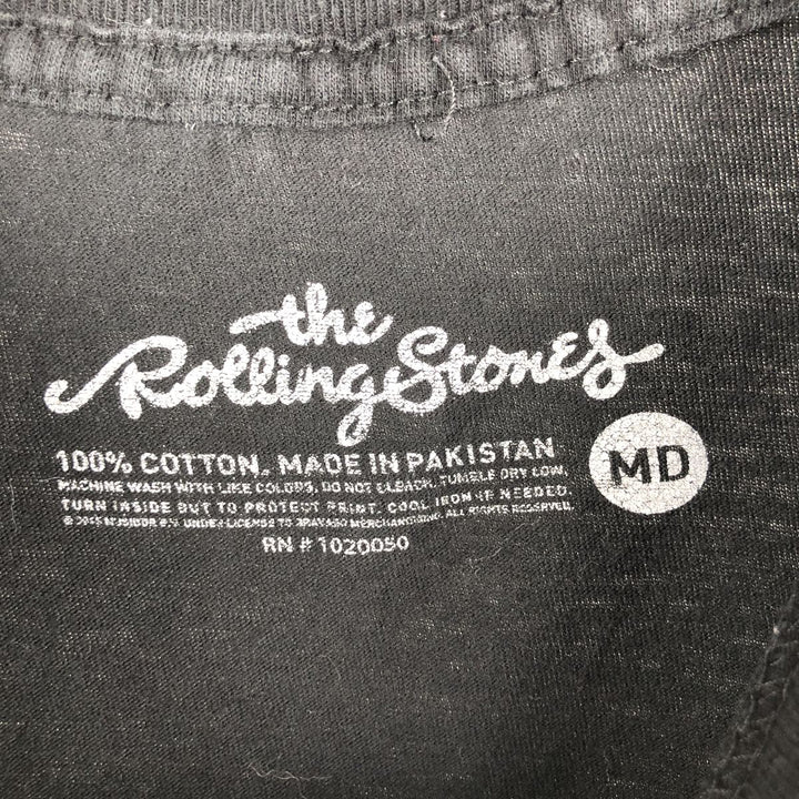 The Rolling Stones Band T-shirt, Men's M size cotton black type Vintage Second Hand