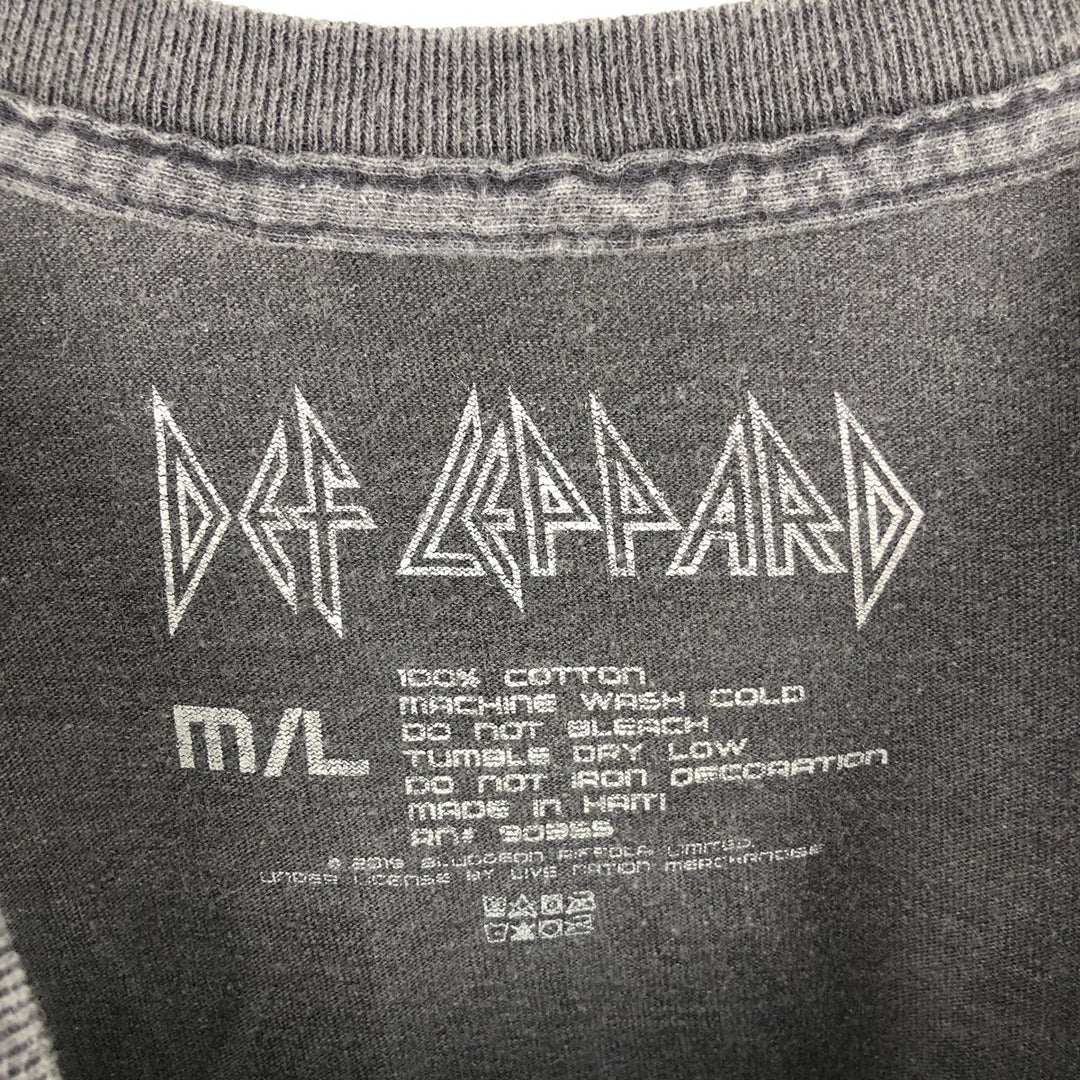 DEF LEPPARD Def Leppard Band T-shirt Band T Men's M size cotton gray type Vintage Second Hand