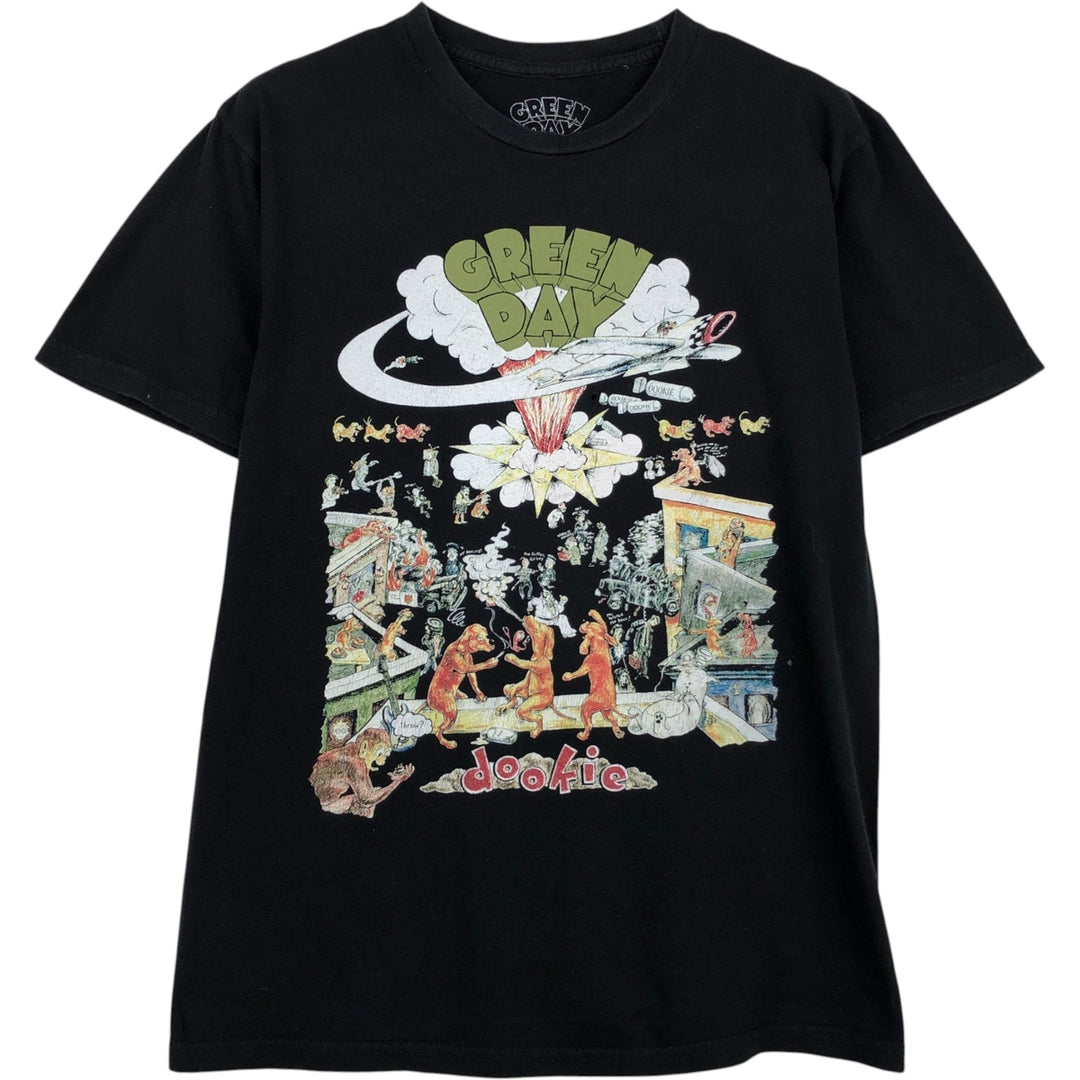 GREEN DAY Green Day Band T-shirt Band T Men's S size cotton black type Vintage Second Hand