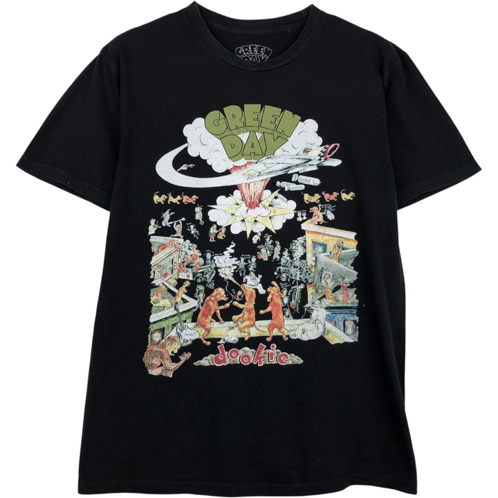 GREEN DAY Green Day Band T-shirt Band T Men's S size cotton black type Vintage Second Hand
