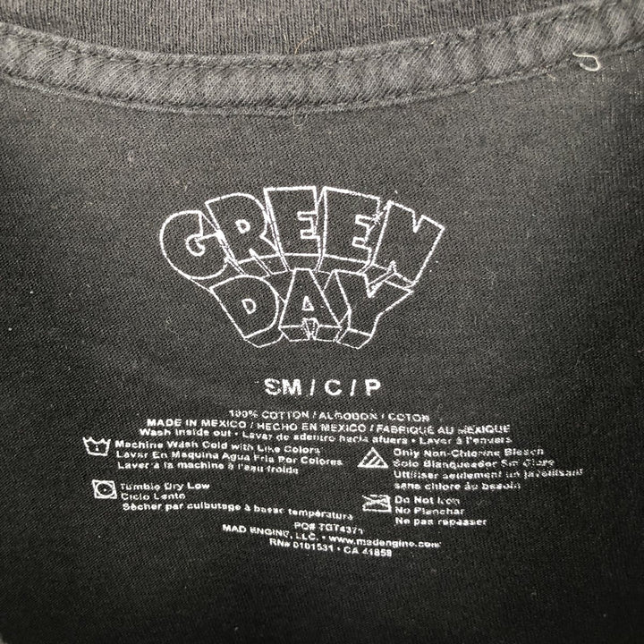 GREEN DAY Green Day Band T-shirt Band T Men's S size cotton black type Vintage Second Hand