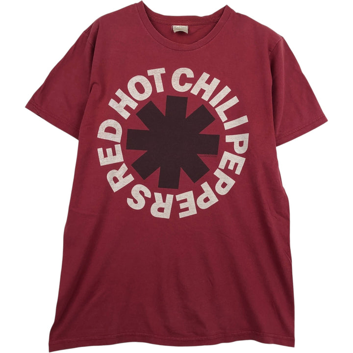 BAY ISLAND RED HOT CHILI PEPPERS Band T-shirt (Men's XL equivalent) cotton red type Vintage Second Hand