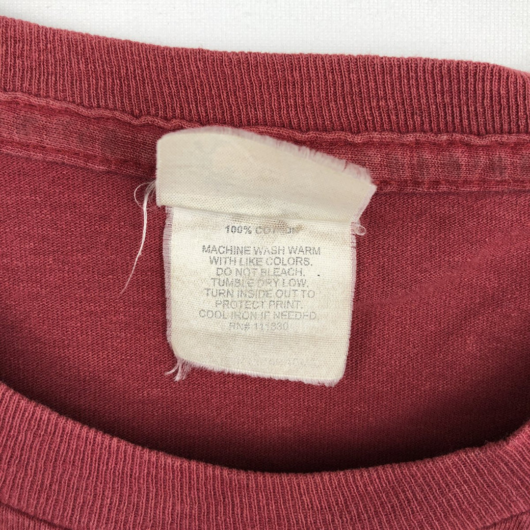 BAY ISLAND RED HOT CHILI PEPPERS Band T-shirt (Men's XL equivalent) cotton red type Vintage Second Hand