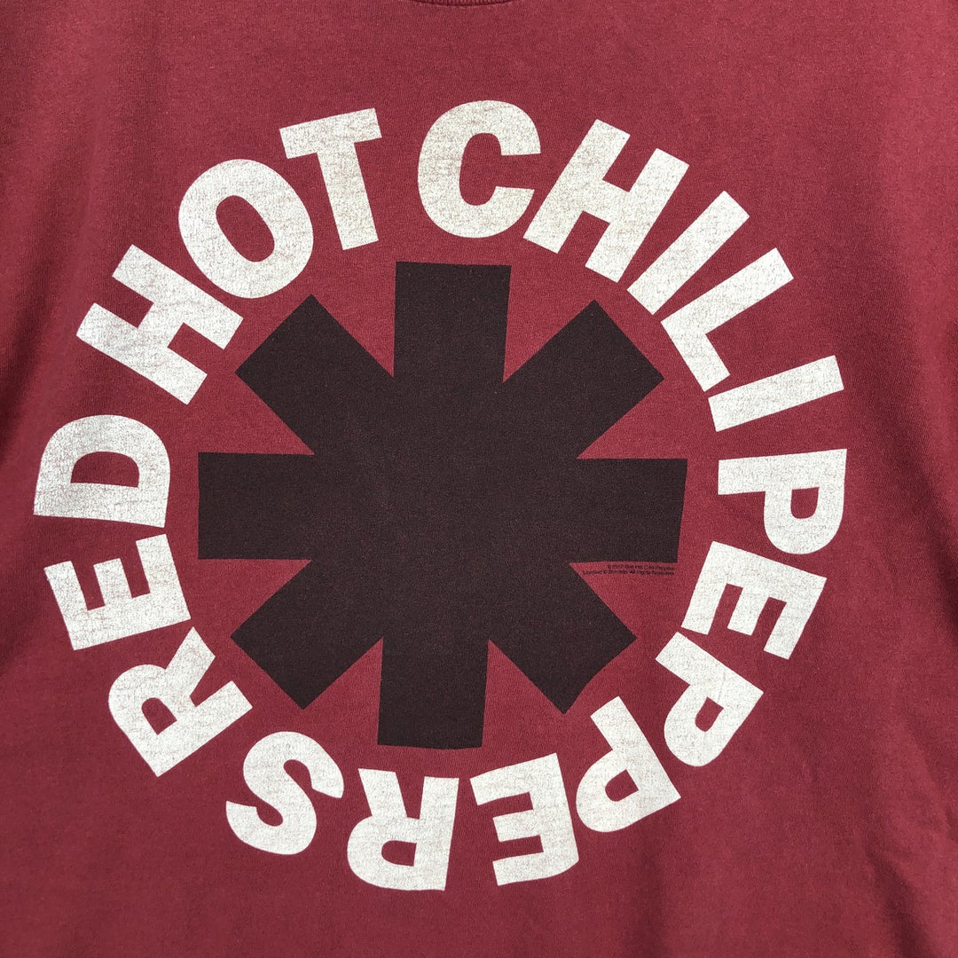 BAY ISLAND RED HOT CHILI PEPPERS Band T-shirt (Men's XL equivalent) cotton red type Vintage Second Hand